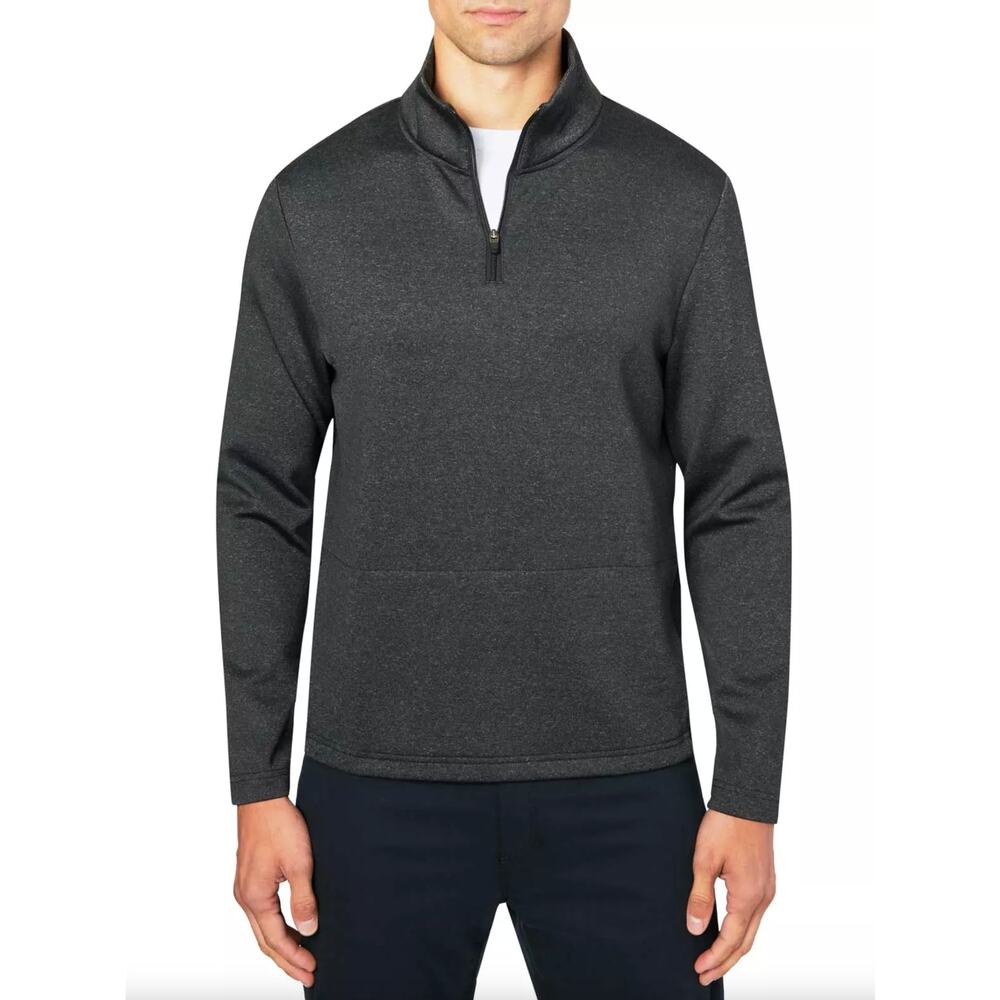 Con.Struct Solid Texture Fleece Lined Quarter Zip… - image 1